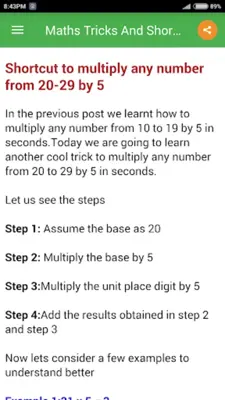 Maths Tricks And Shortcuts android App screenshot 1