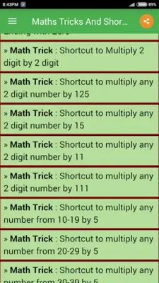 Maths Tricks And Shortcuts android App screenshot 2